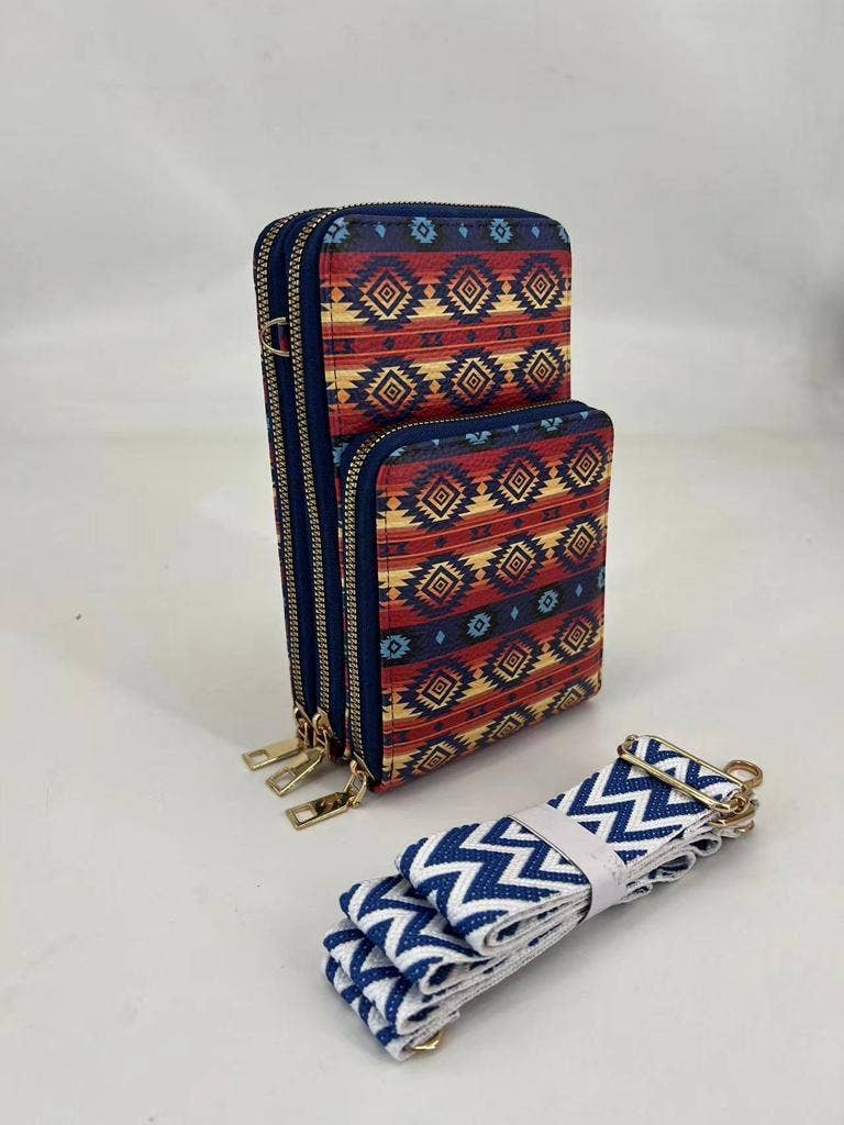 PUR12-DNVY - Full PU, Crossbody Phone Bag, Dakota Navy