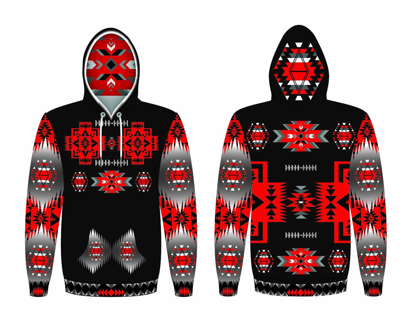 Child Hoodie - Red/Black/Grey
