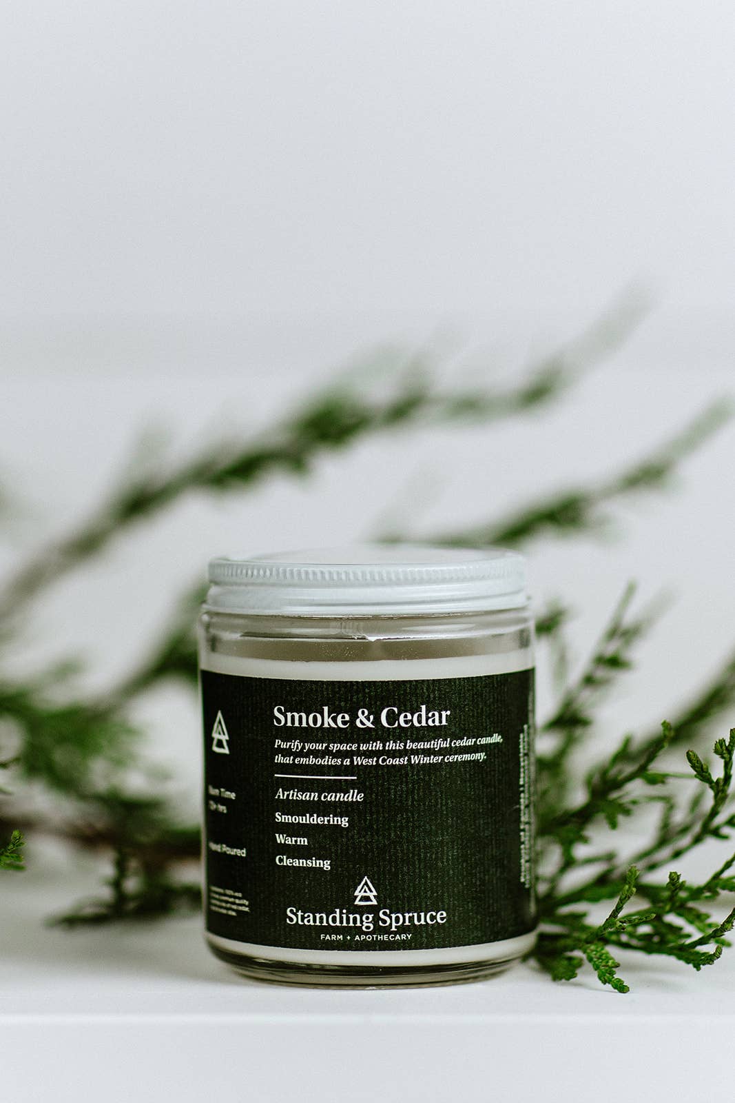 Smoke & Cedar Candle | 8Oz Glass Jar Or Tin